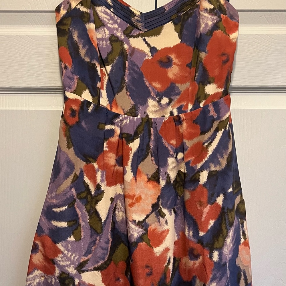 Purple and Punk Floral Dress by Anthropologie